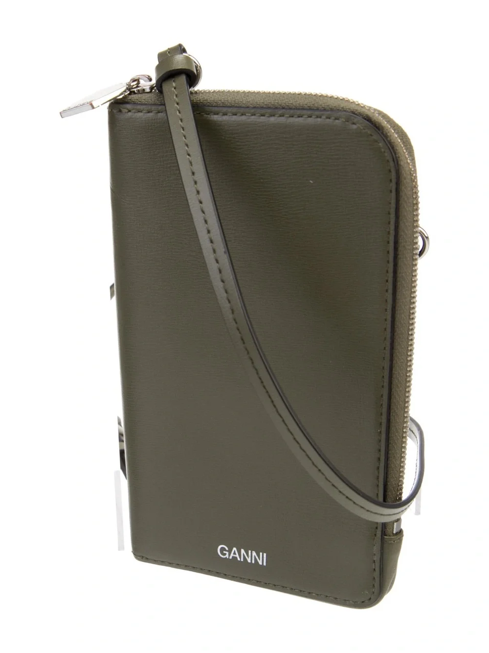 GANNI Olive Green Leather Crossbody